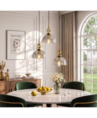 Pendant Light with Speckled Glass Lampshade