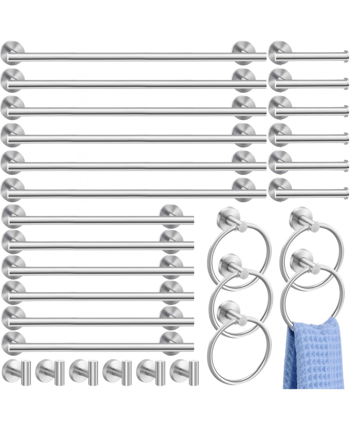 Cyqbd 30 Bathroom Hardware Set Towel Racks Brushed Nickel