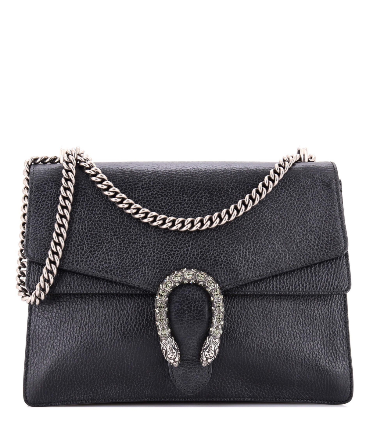 Pre-Owned Gucci Dionysus Medium Leather Shoulder Bag - Black