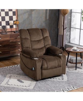 Ultra Wide Electric Recliner Chair, 360degree Rotatable Lounge Chair with Heat Massage and Auxiliary Standing Function for Home Office
