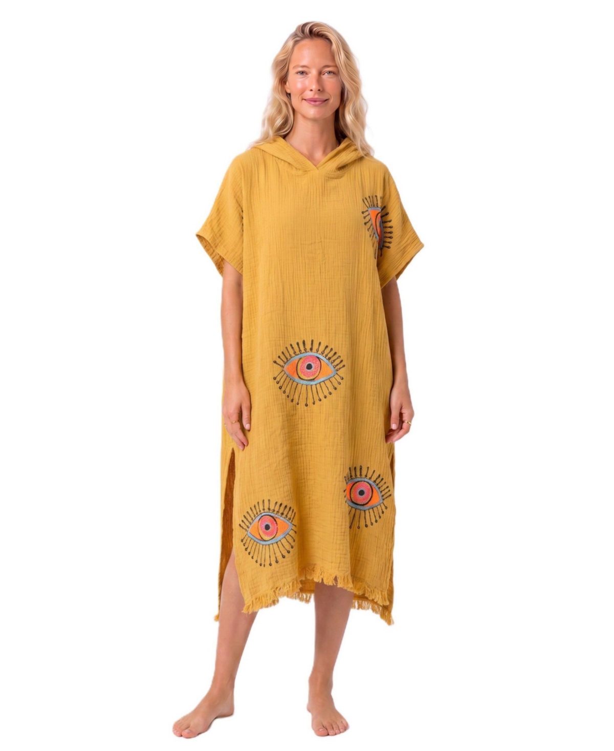 Tutunaki Women's Mira Hooded V-Neck Short-Sleeve Beach Cover-Up