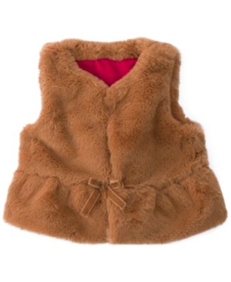 Baby Girls' Faux Fur Tie Closure Vest