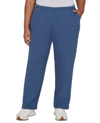 Plus Size Pull-On Straight-Leg Knit Pants