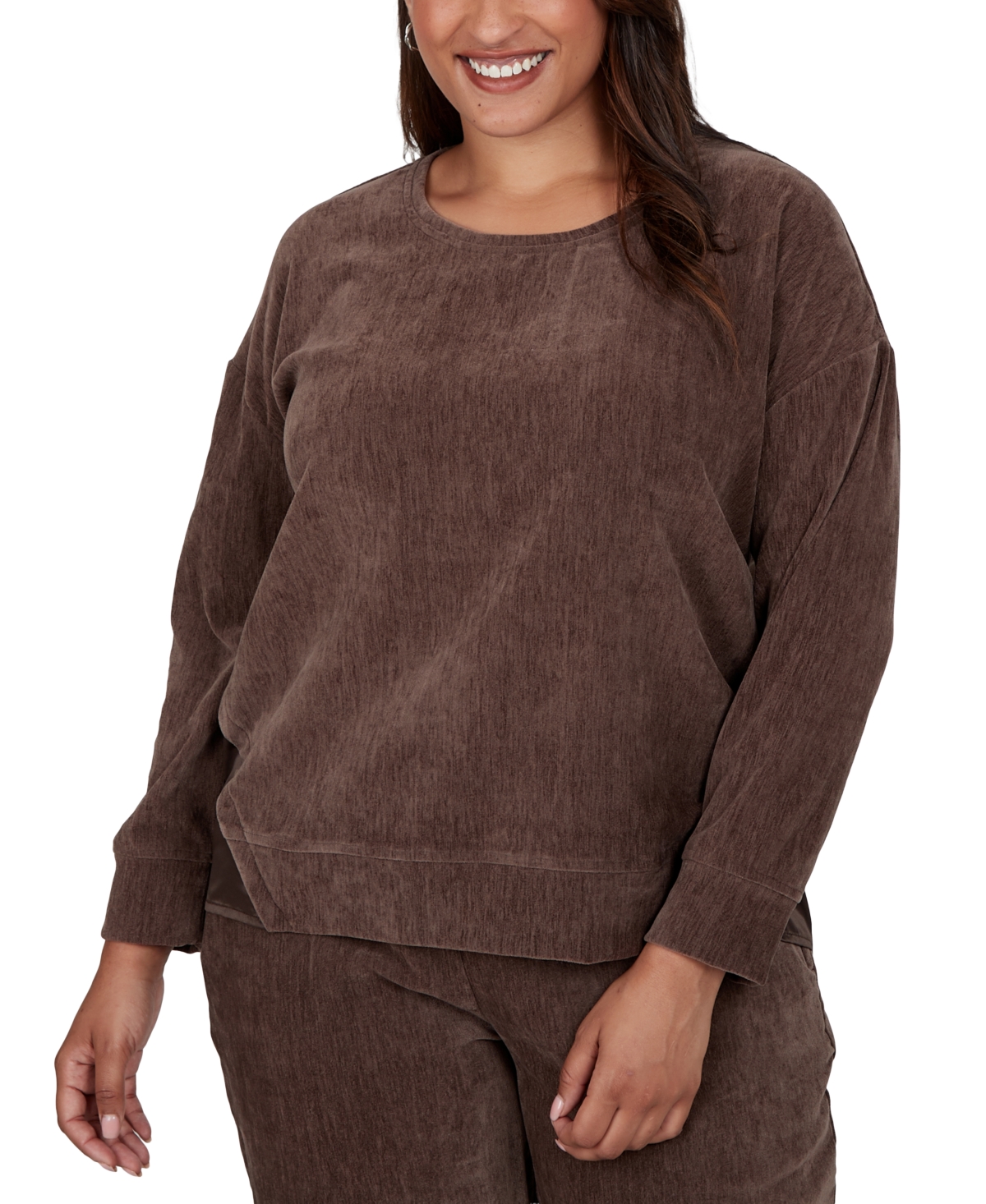 Ruby Rd. Plus Corduroy Crewneck Long Sleeve Pullover