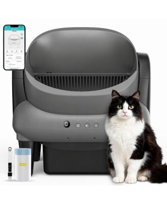Automatic Self-Cleaning Cat Litter Box, Open Top Design with Safety Sensors