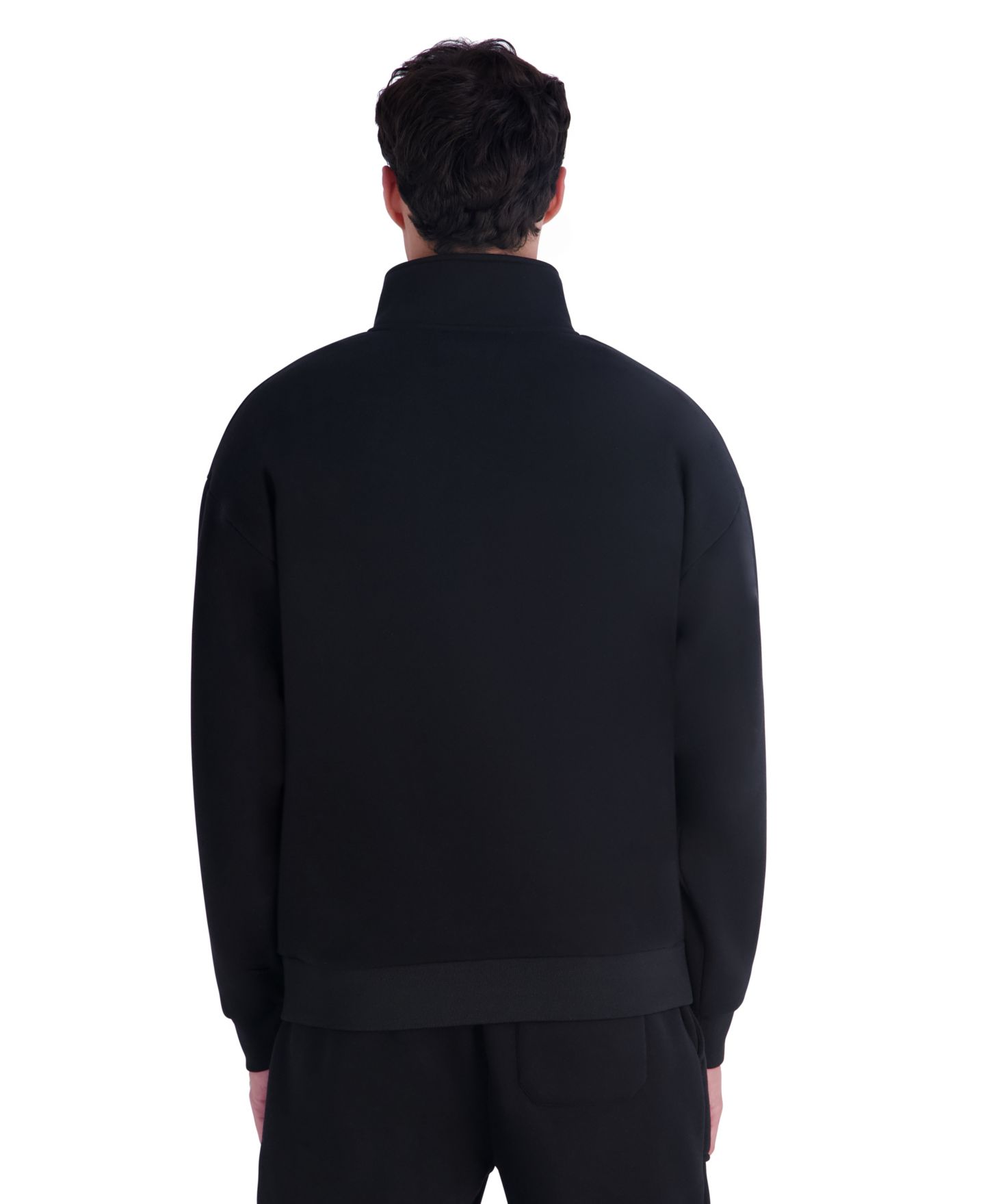 Мужская толстовка KARL LAGERFELD PARIS Quarter-Zip Mock-Neck Fleece, цвет: Чёрный — фото 5