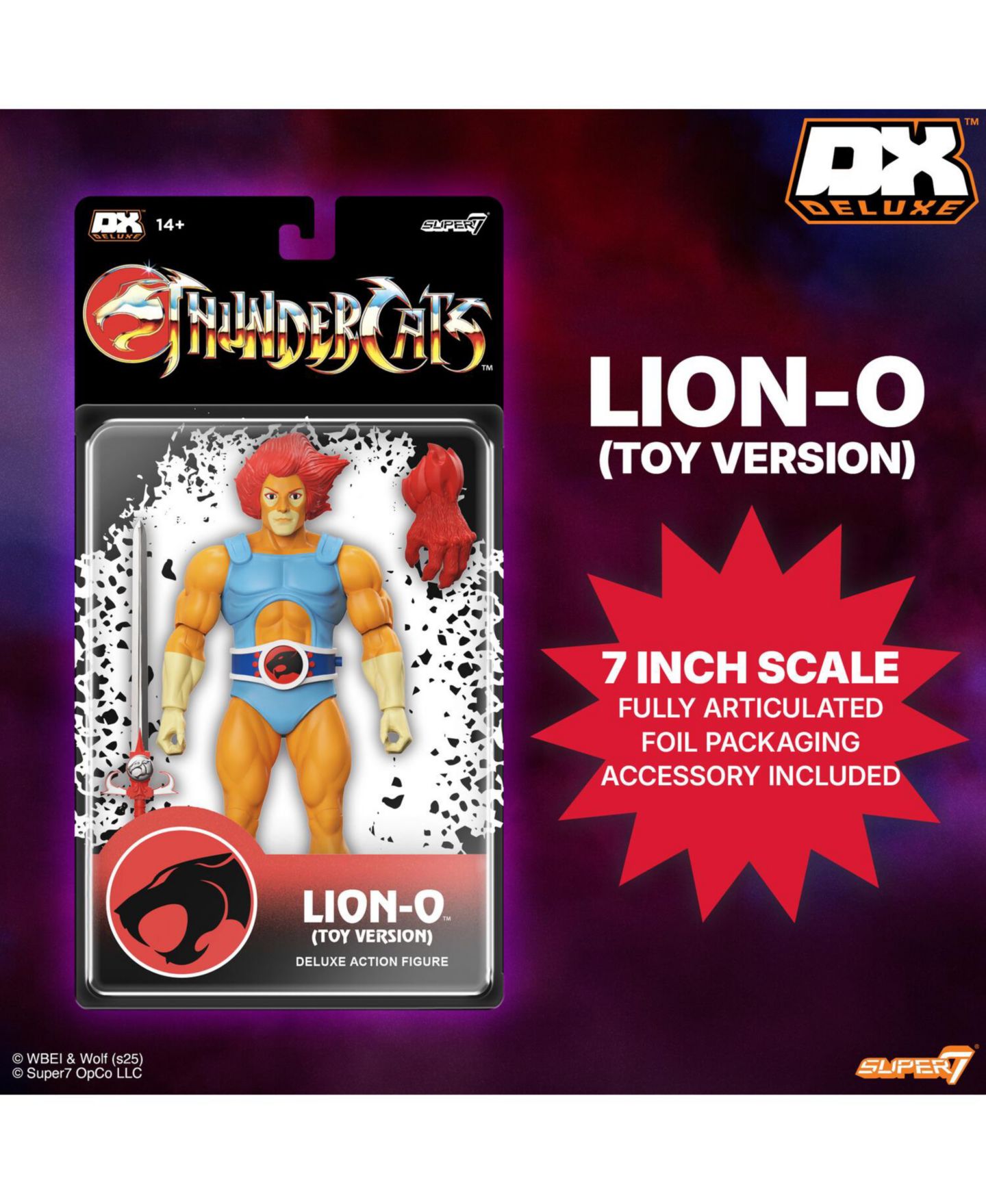 Подвижная фигурка Super7 Thundercats Deluxe Wv3 Lion-O, 2.55", от 14 лет, цвет: Open Miscellaneous — фото 2
