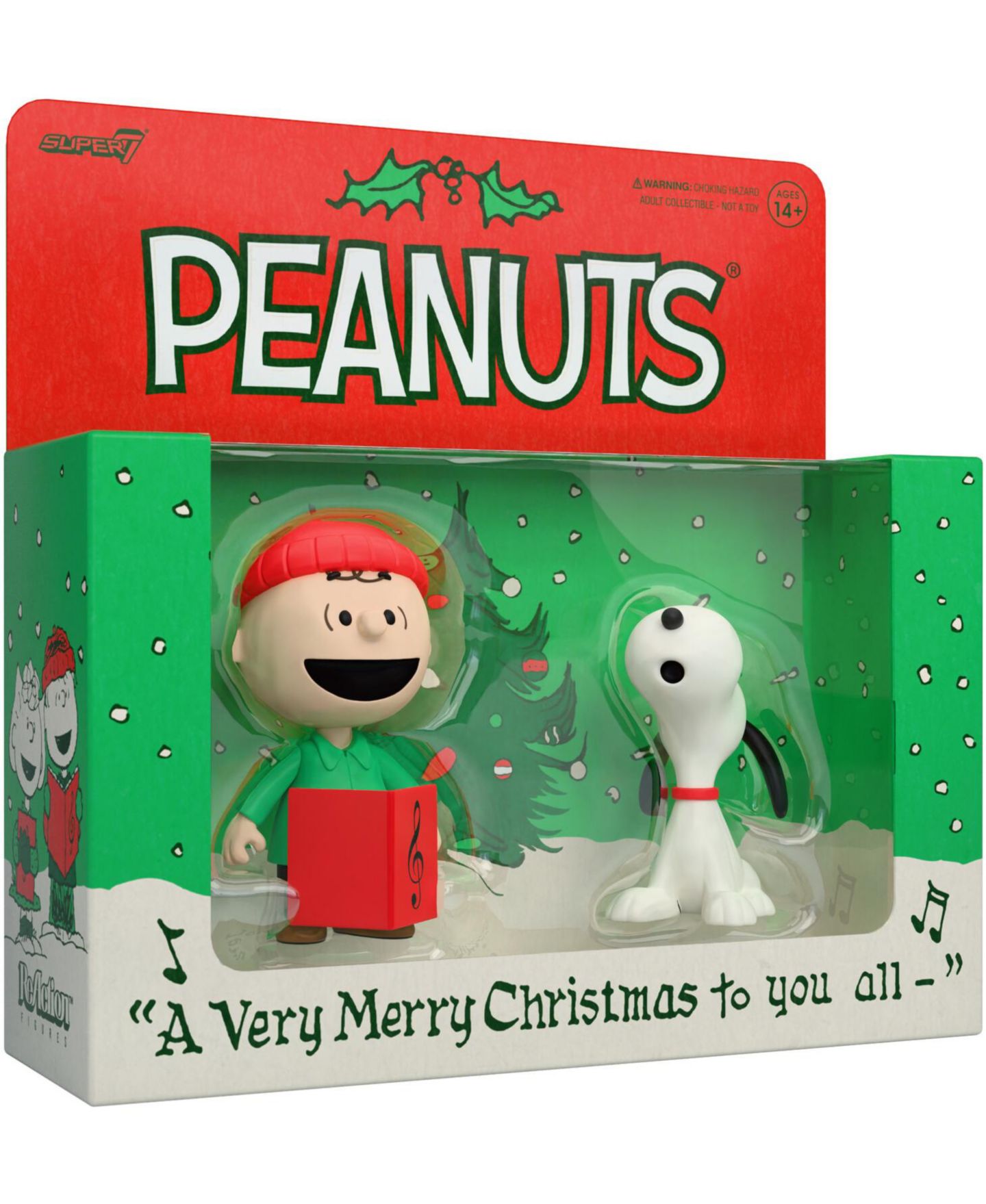 Набор из 2 экшен-фигурок Super7 Peanuts Caroling Charlie Brown и Snoopy, от 14 лет, цвет: Open Miscellaneous — фото 2