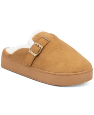 Women's Microsuede Platform Clog Slippers