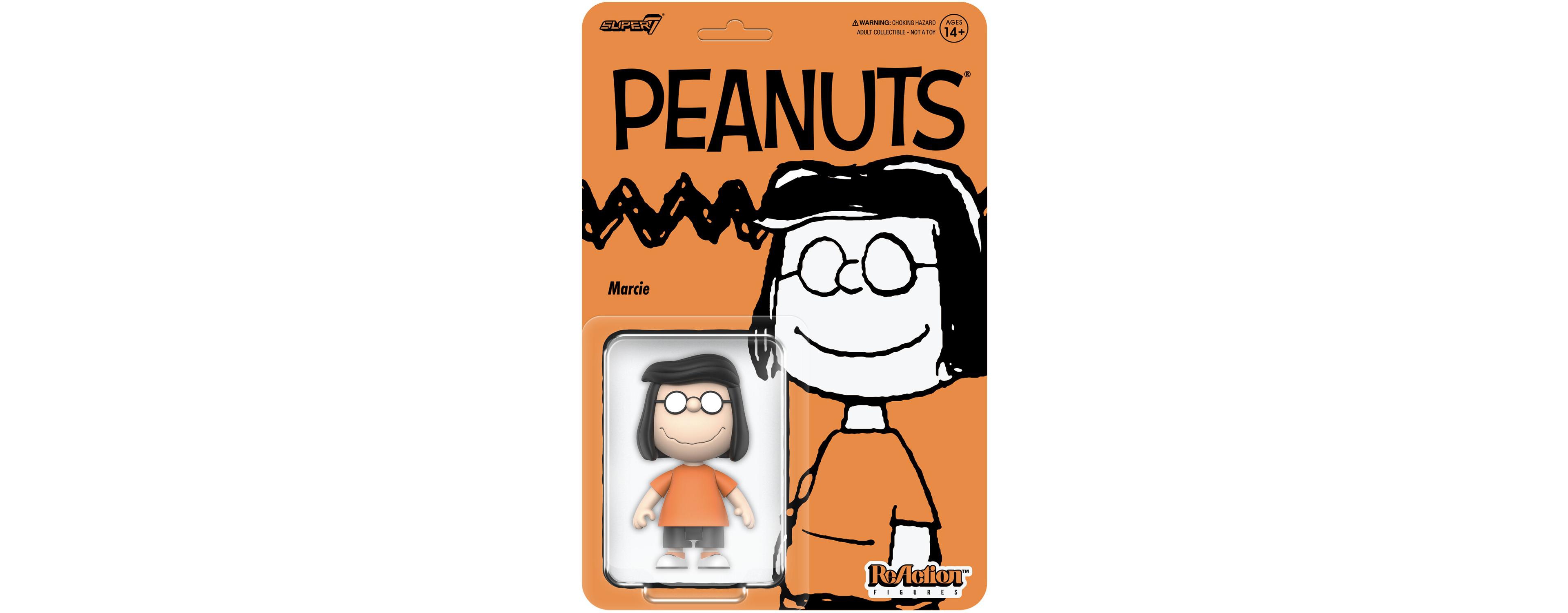 Super7 Peanuts Marcie ReAction Figures 3.75" Five-Point Articulation Action Figure, 14+ Years