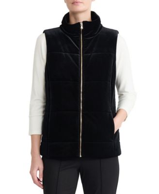 Women's Velvet Quilted Zip-Front Vest