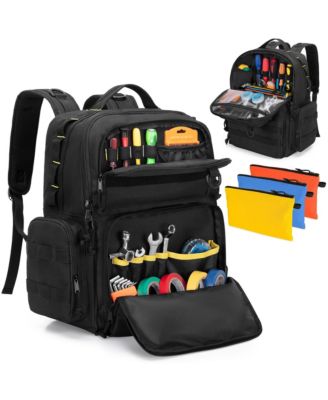 Heavy-duty Tool Bagpack For Men With 3 Pouches