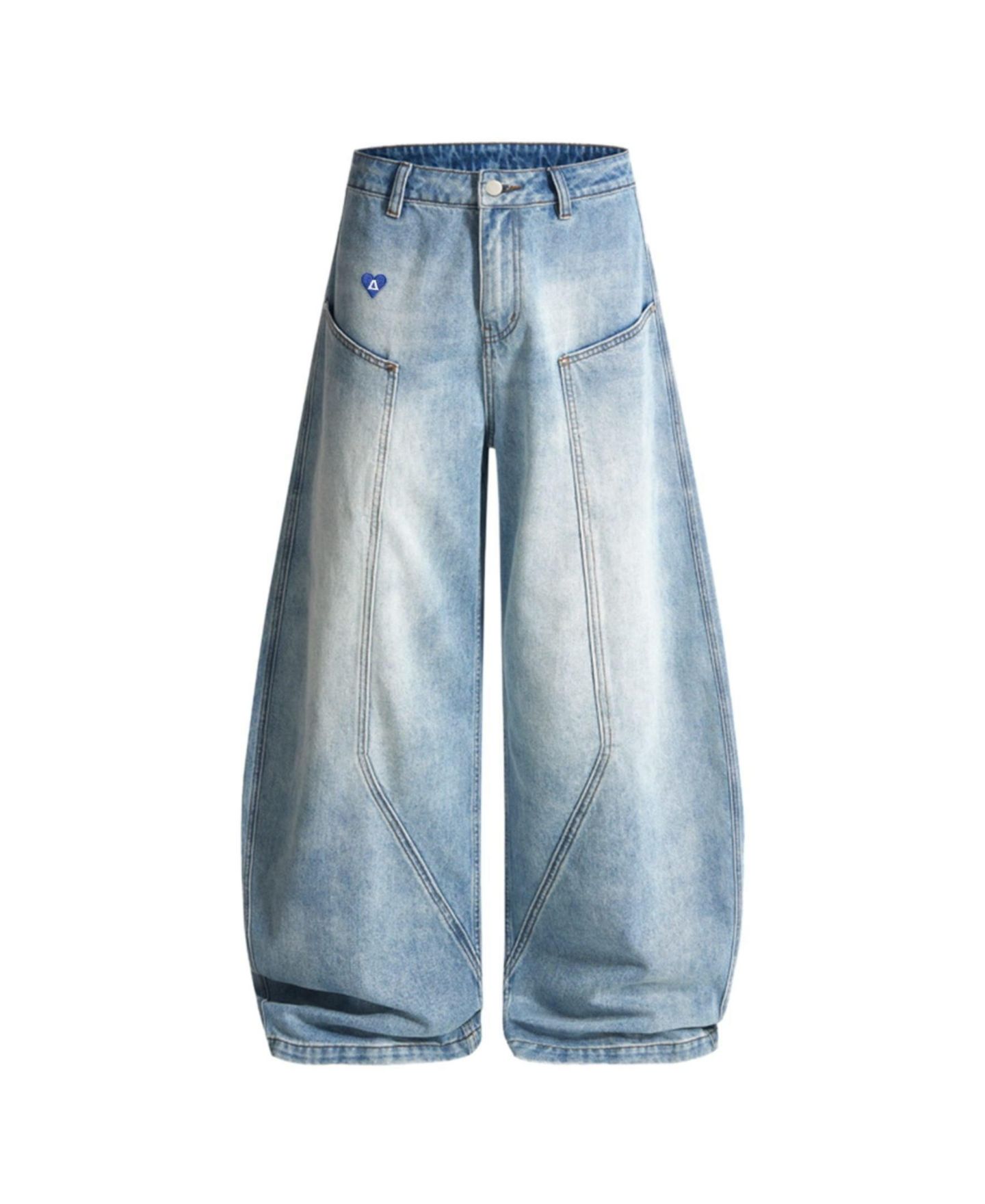 Мужские джинсы AELFRIC EDEN Seam Panel Baggy Barrel, цвет: Синий — фото 4