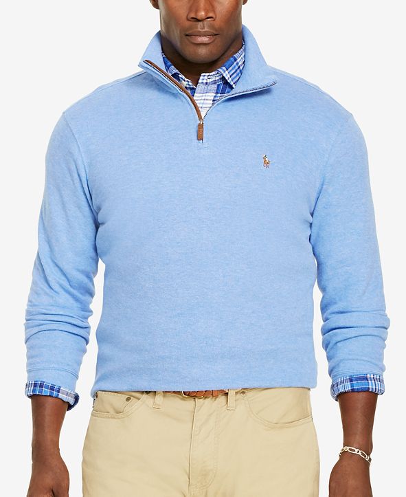 Polo Ralph Lauren Big & Tall Men's Estate Rib Half-Zip Sweater ...