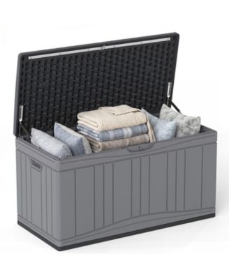 80-Gallon HDPE Outdoor Storage Deck Box with Lockable Lid