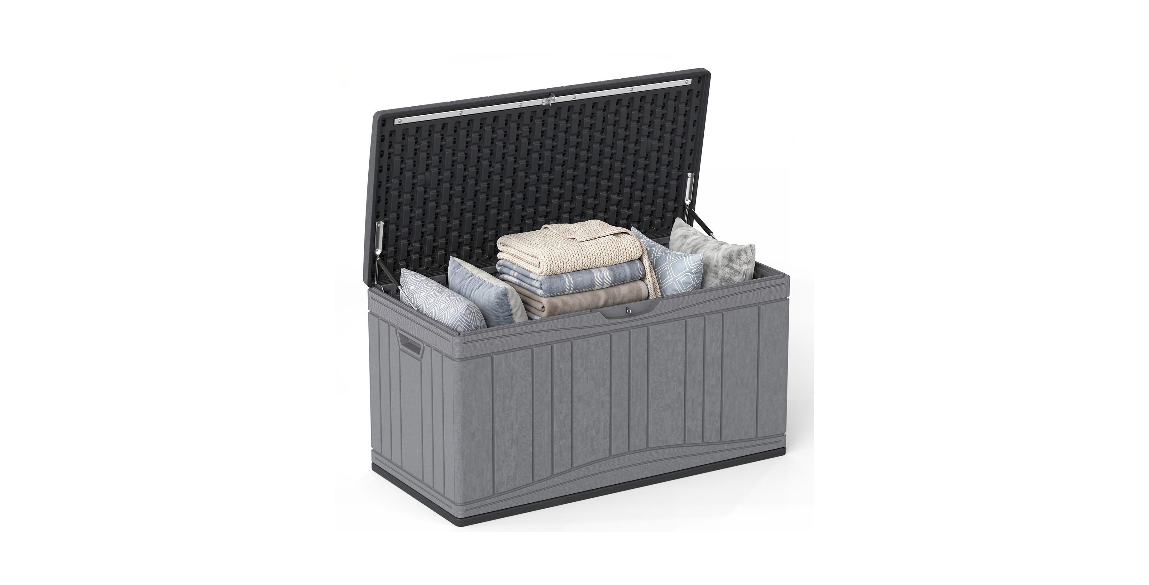 Sugift 80-Gallon Hdpe Outdoor Storage Deck Box with Lockable Lid
