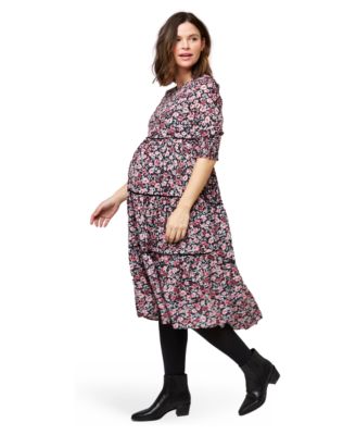 Aurora Floral Crepe Maternity Dress