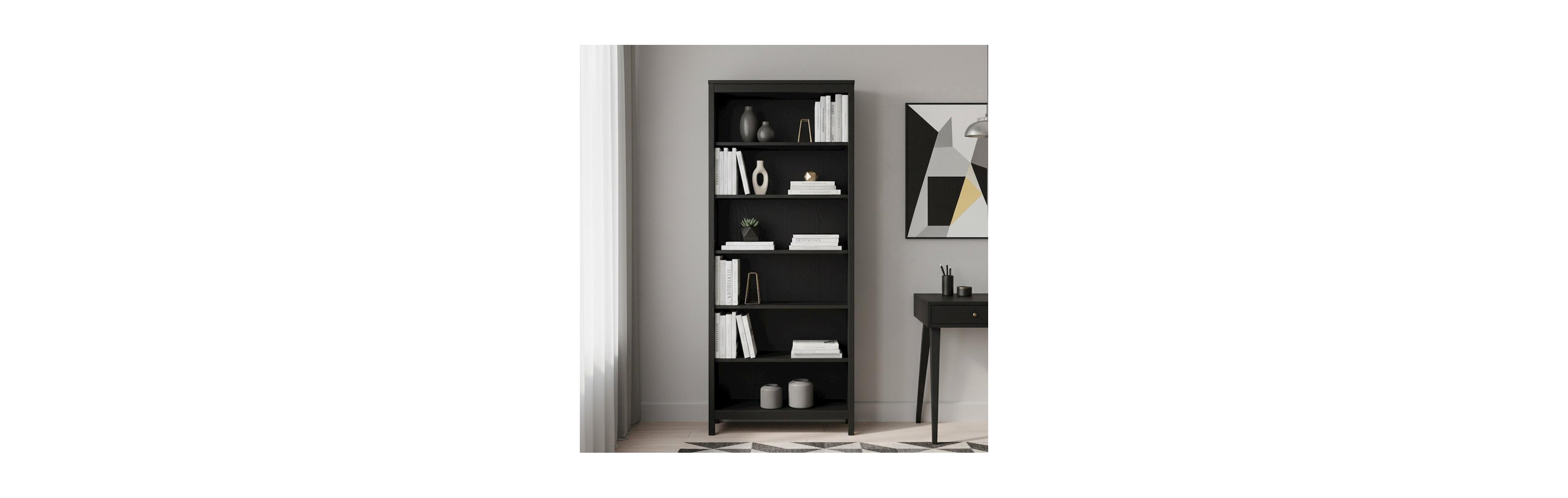 FurniFact 6-Shelf Bookshelf with Adjustable Storage Shelves for Office