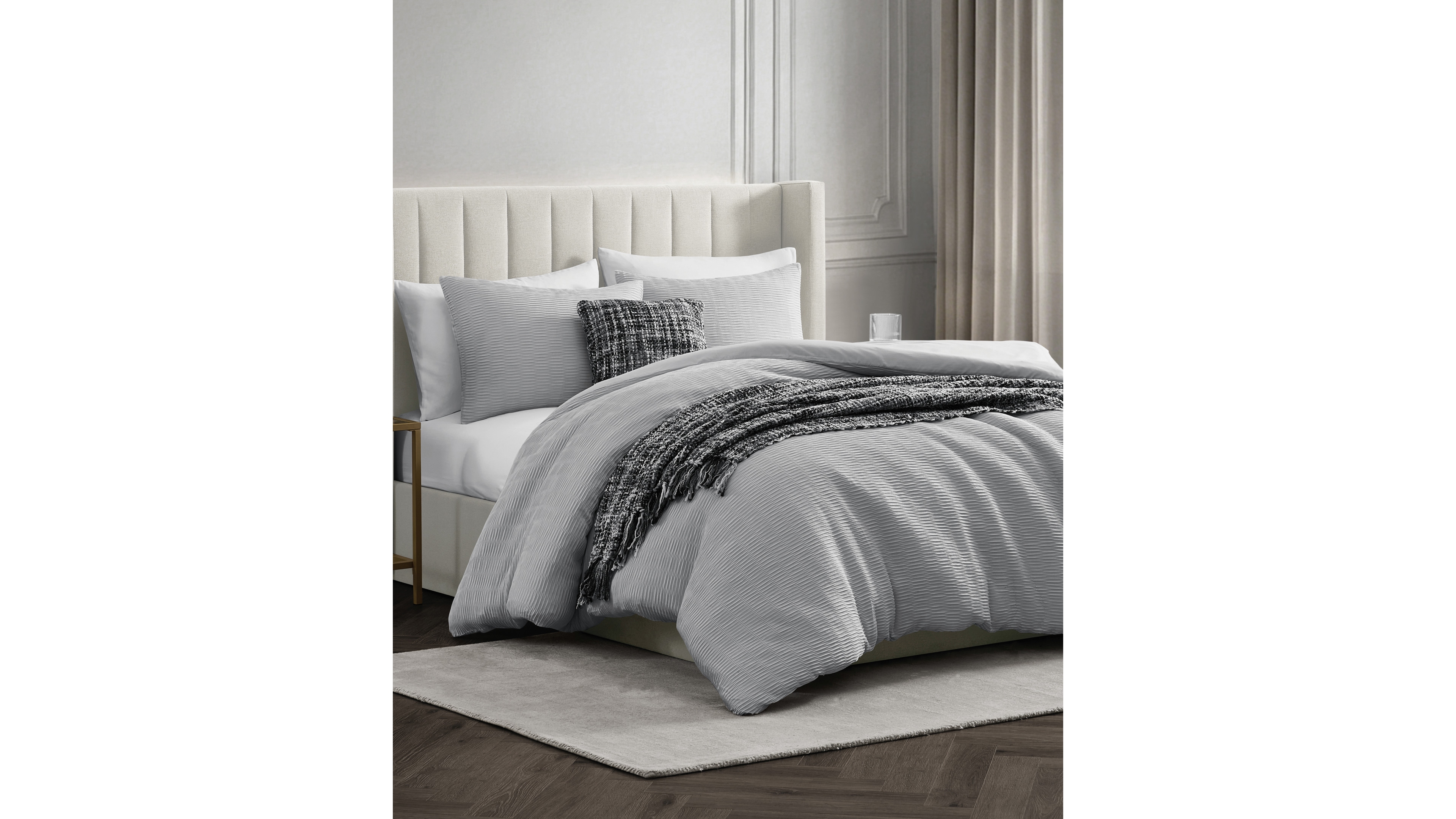 Karl Lagerfeld Paris Pleated 5-Piece Bed in a Bag Set, Queen