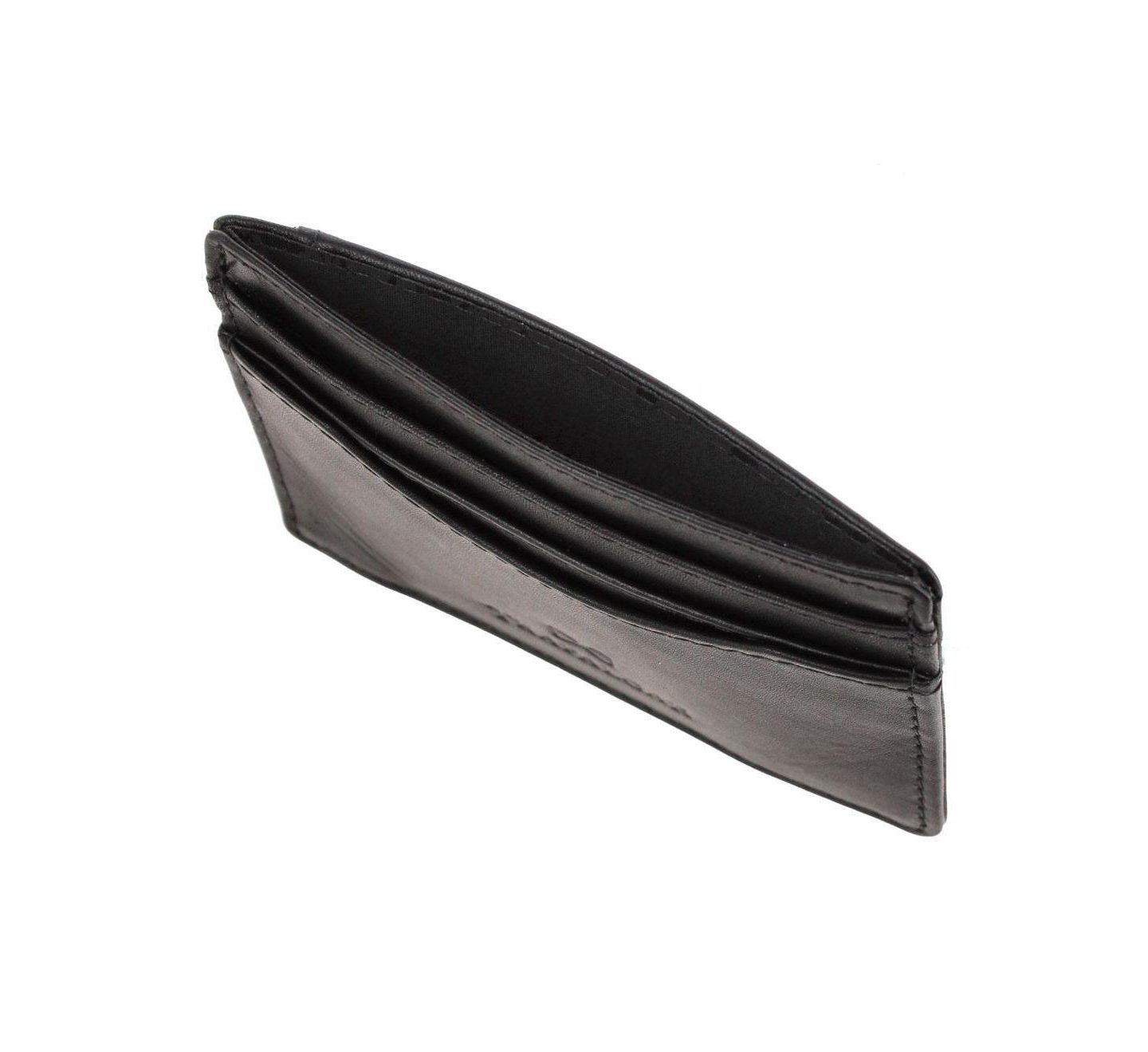 Мужской кошелёк TRAFALGAR Ion Curved Side Slot Leather Card Case, цвет: Чёрный — фото 3