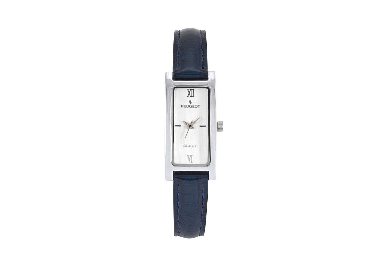 Peugeot Womens Dial Watch with Glossy Leather Strap - Blue