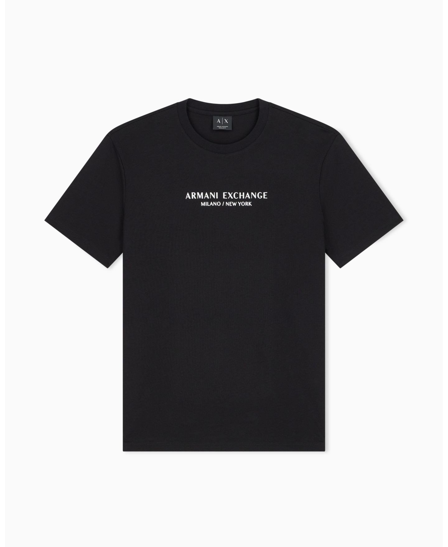 Мужская футболка A|X Armani Exchange Milan-NY Crewneck Regular-Fit Cotton, цвет: Чёрный / Белый — фото 2