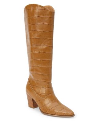 Kirby Knee-High Pointed-Toe Block-Heel Boots