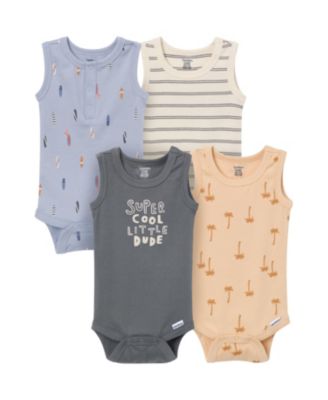 Baby Boys 0-3M to 24M Sleeveless Bodysuits 4-Pack Set