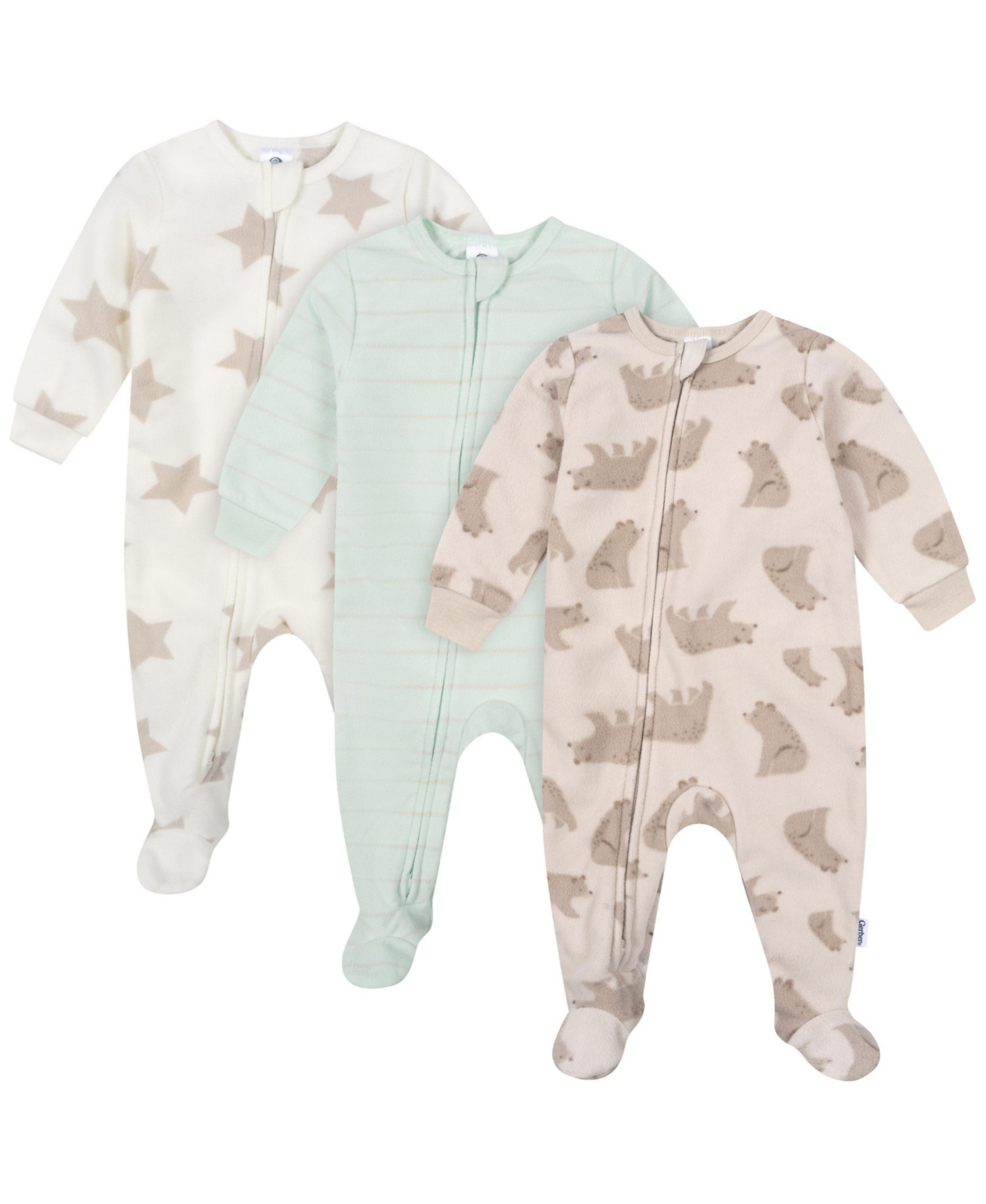 Gerber Baby Unisex 3-Pack Footless Fleece Pajamas
