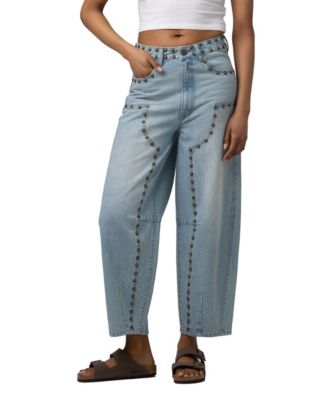 Women's Franklin High-Waisted Studded Light Rinse Denim Jeans