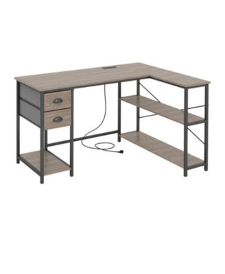 48-Inch Corner Desk with a Built-In Charging Station