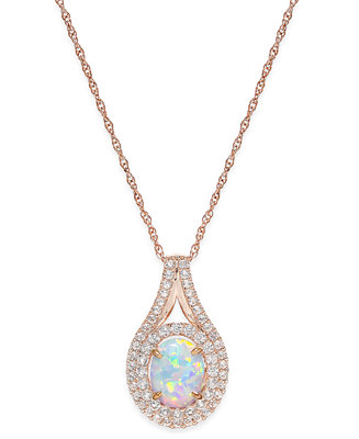 Macy's Lab-Created Opal (1 ct. t.w.) and White Sapphire (3/4 ct. t.w ...