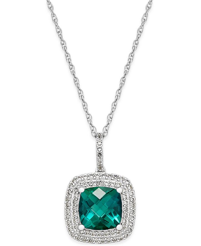 Macy s Lab Created Emerald 1 1 2 ct. t.w. and White Sapphire 1