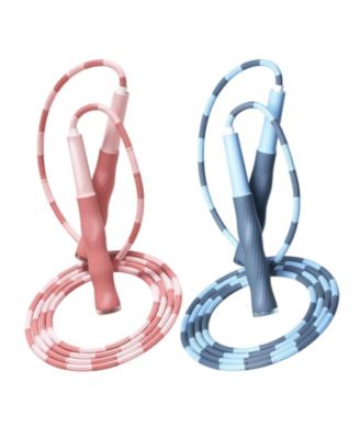 Adjustable Tangle Free Segmented Beaded Jump Rope With Soft Anti Slip Handles