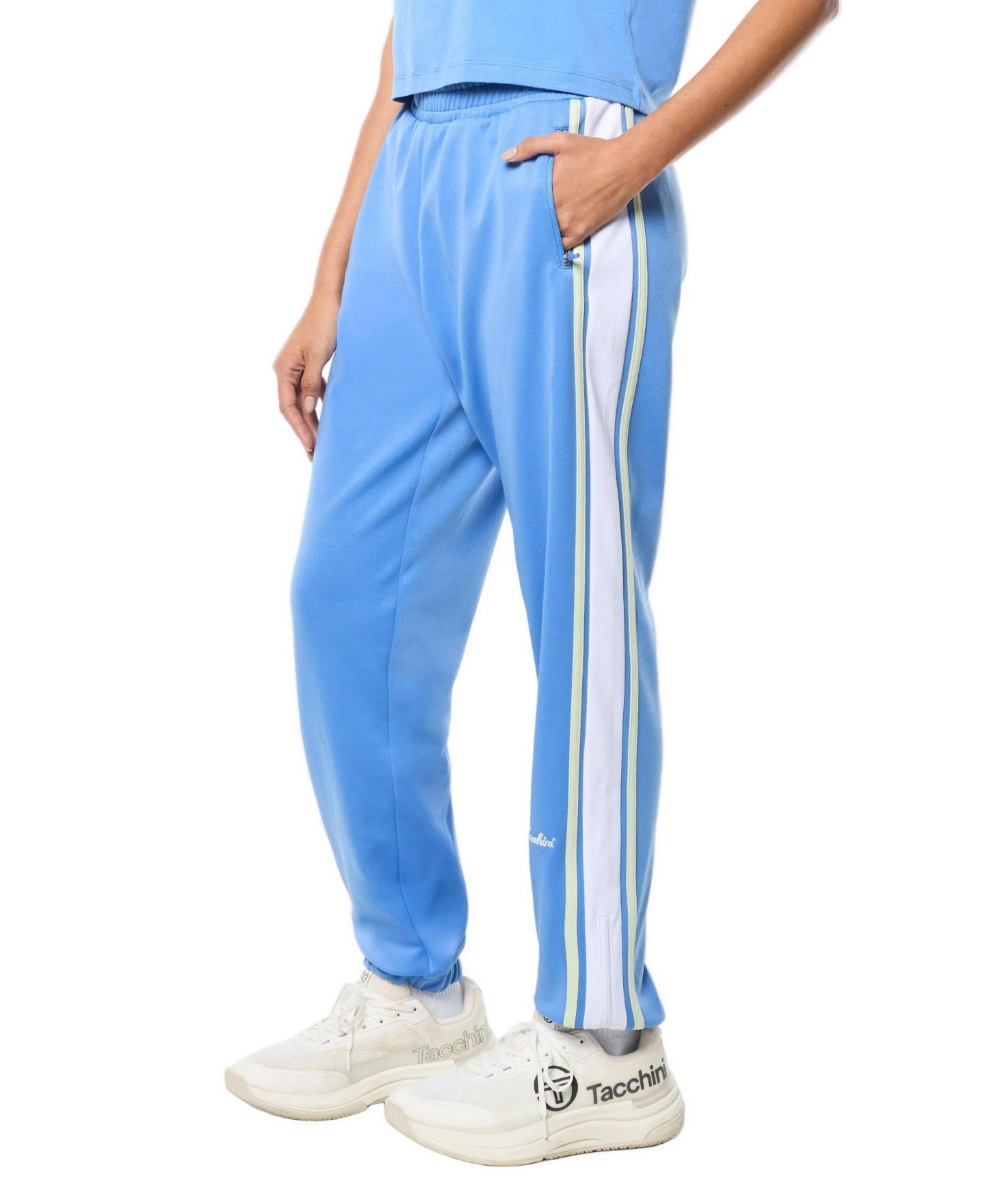 Женские брюки Sergio Tacchini Corsa Striped Adjustable Ankle Zip Track, цвет: Ultramarine — фото 2