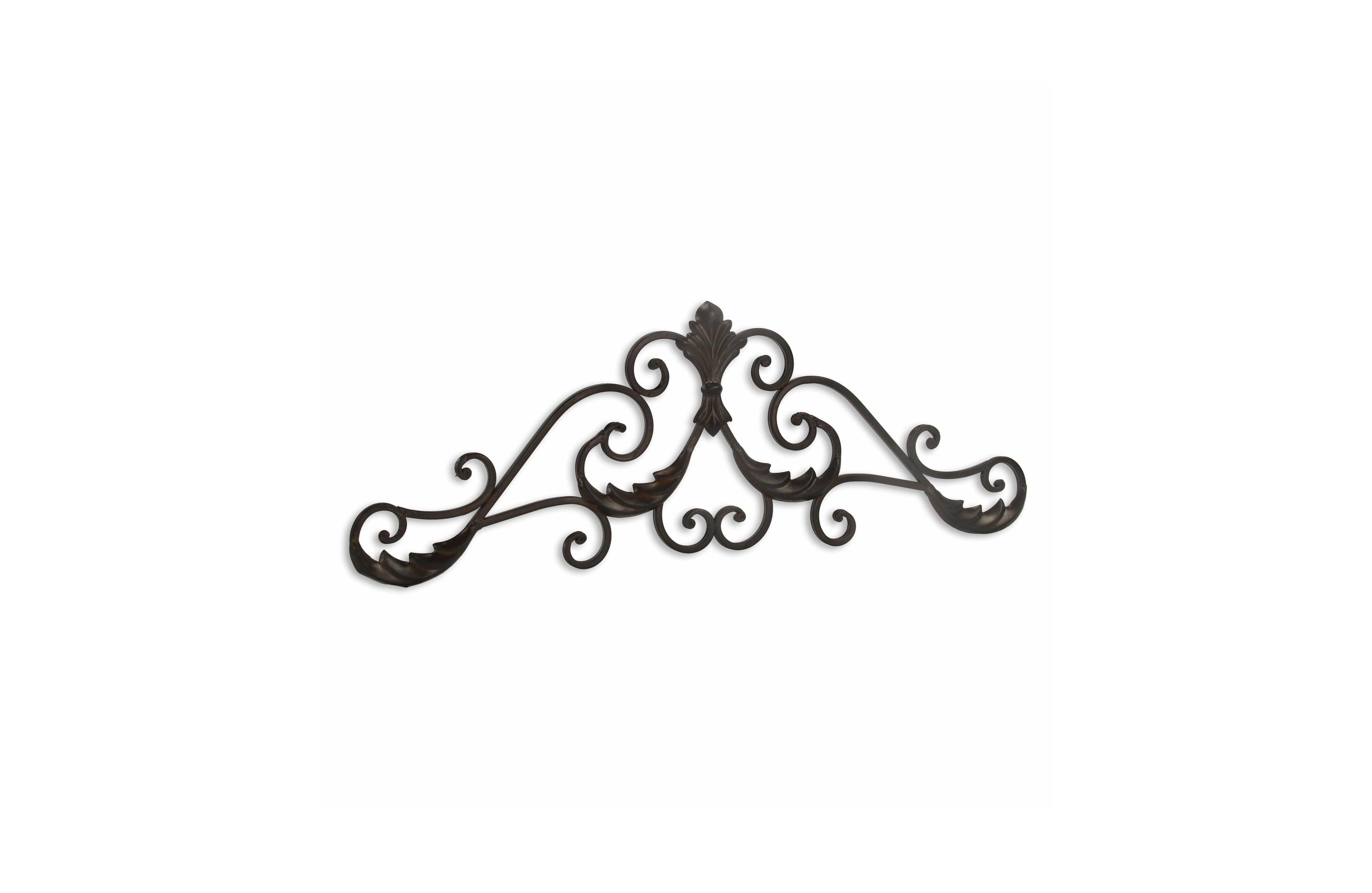 HomeRoots 11" X 32"Metal Rustic Scroll Hanging Dimensional Sculpture