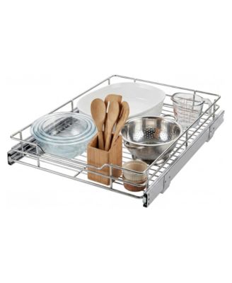 Heavy Duty Pull Out Cabinet Organizer - Out Kitchen Storage Rack with Full-Extension Drawer, Easy Install, Anti-Rust, 50lb Capacity