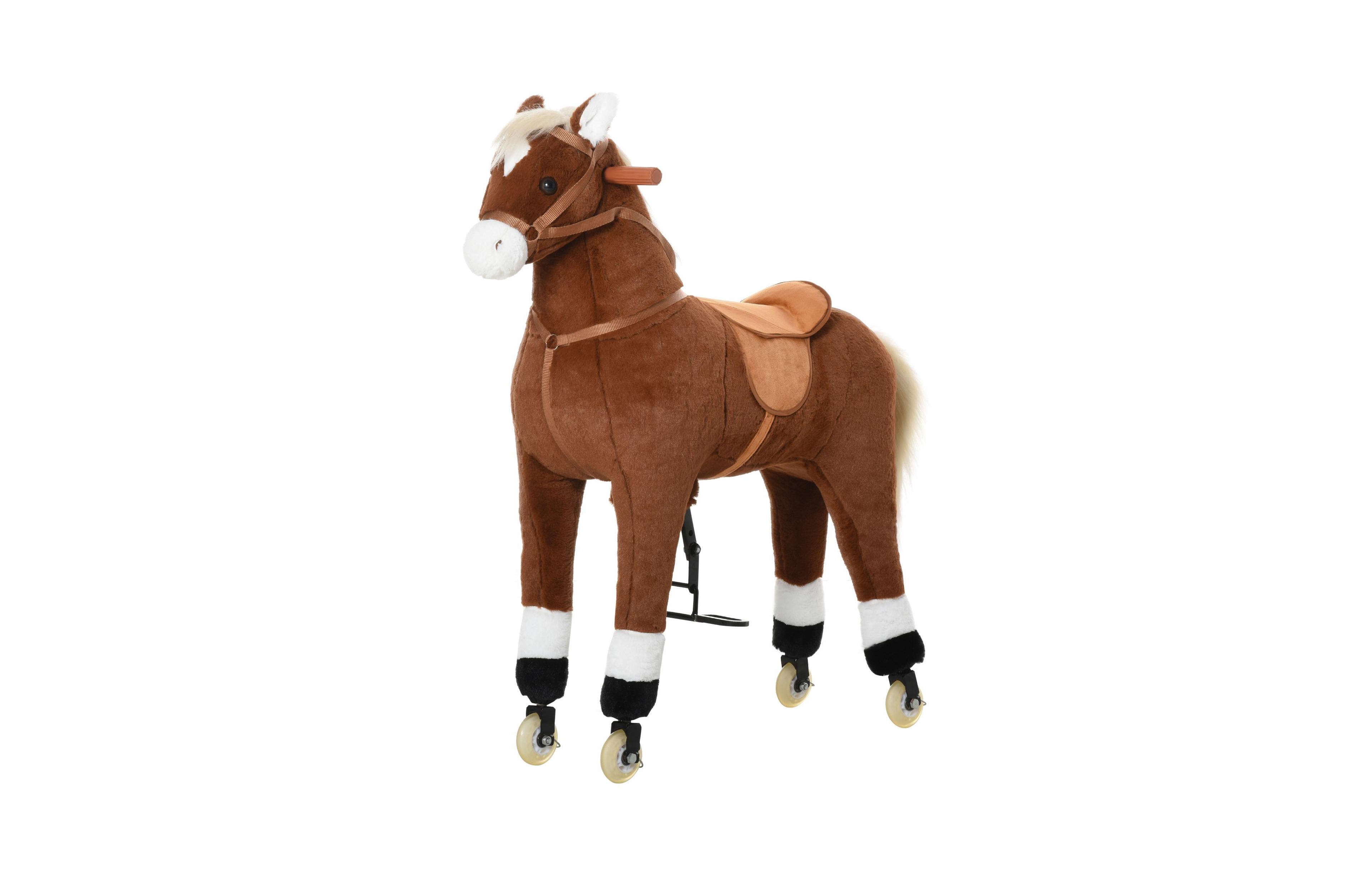 Sevorley Plush Wheeled Ride-On Horse