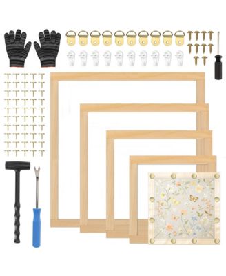 Solid Wood Needlepoint Stretcher Bars Complete Craft Tool Kit