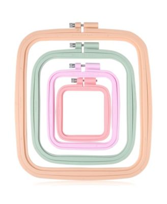 5 Pieces ABS Plastic Embroidery Hoops Multiple Sizes Colors Adjustable