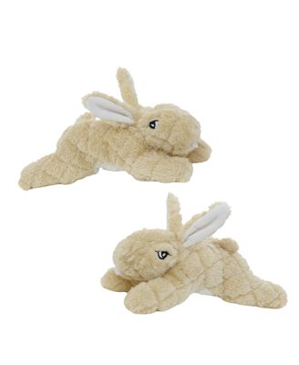 Nature Rabbit 2 Pack, Durable Plush Squeaky Dog Toy