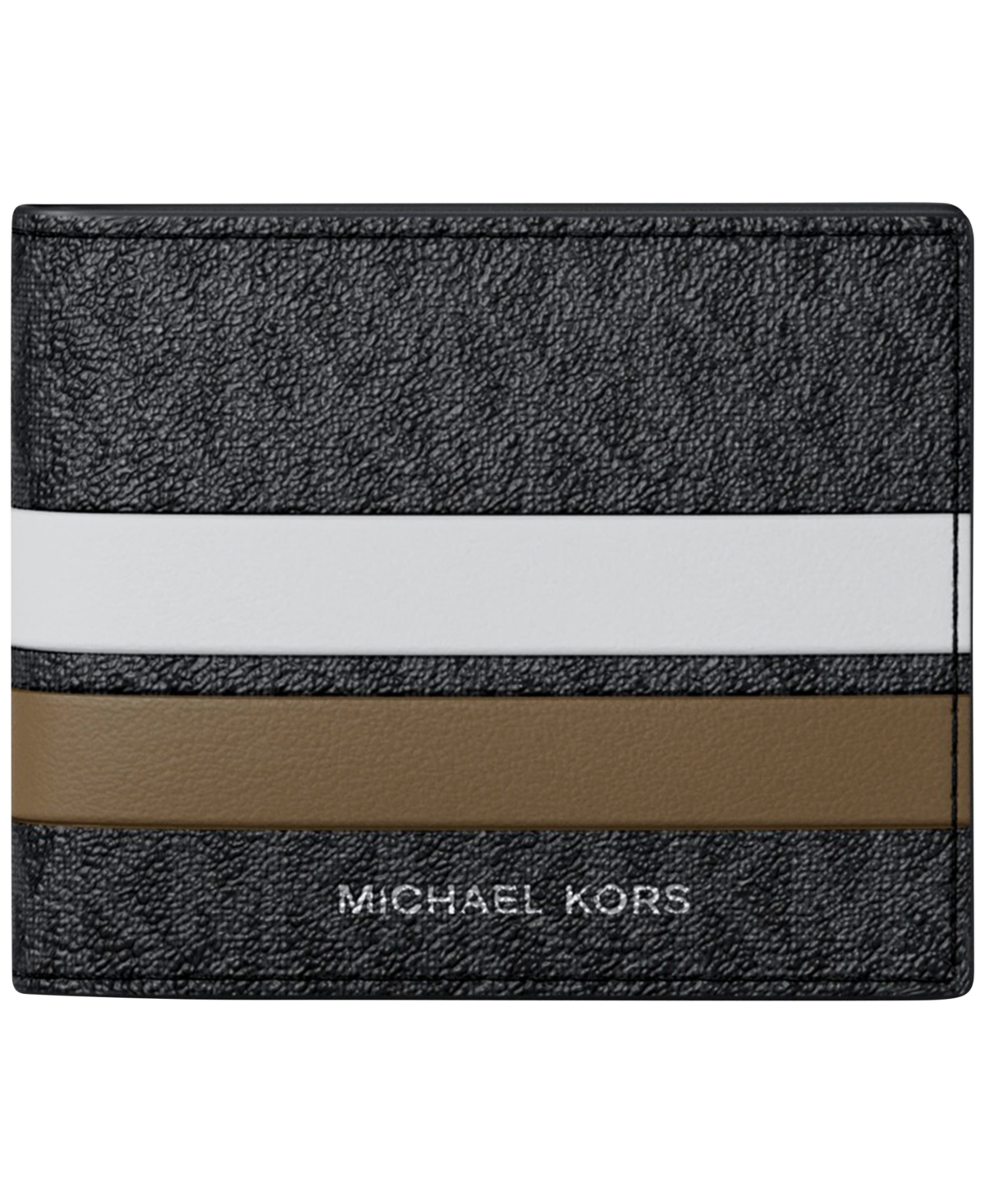 Michael Kors Men's Slim Bifold Signature Logo Print Faux Leather Wallet