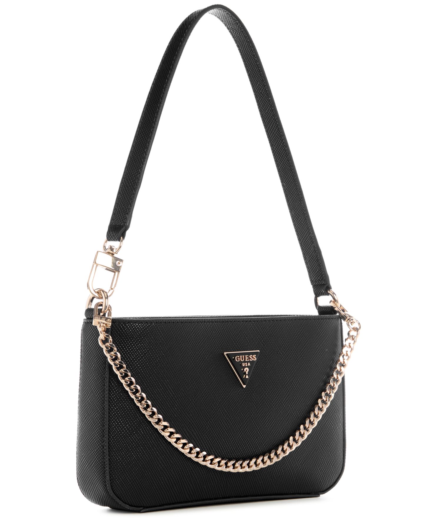 Женская сумка GUESS Noelle II Girlfriend Medium Satchel, цвет: Чёрный — фото 3