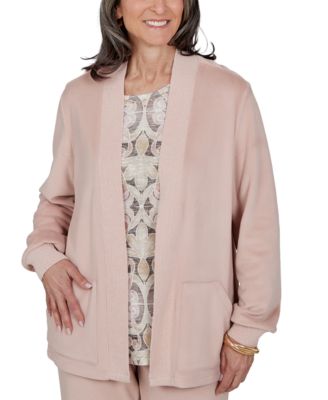 Petite Shawl-Collar Pocket Long-Sleeve Cardigan Sweater