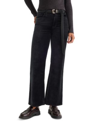 Women's Good Waist High-Waisted Wide-Leg Velvet Jeans