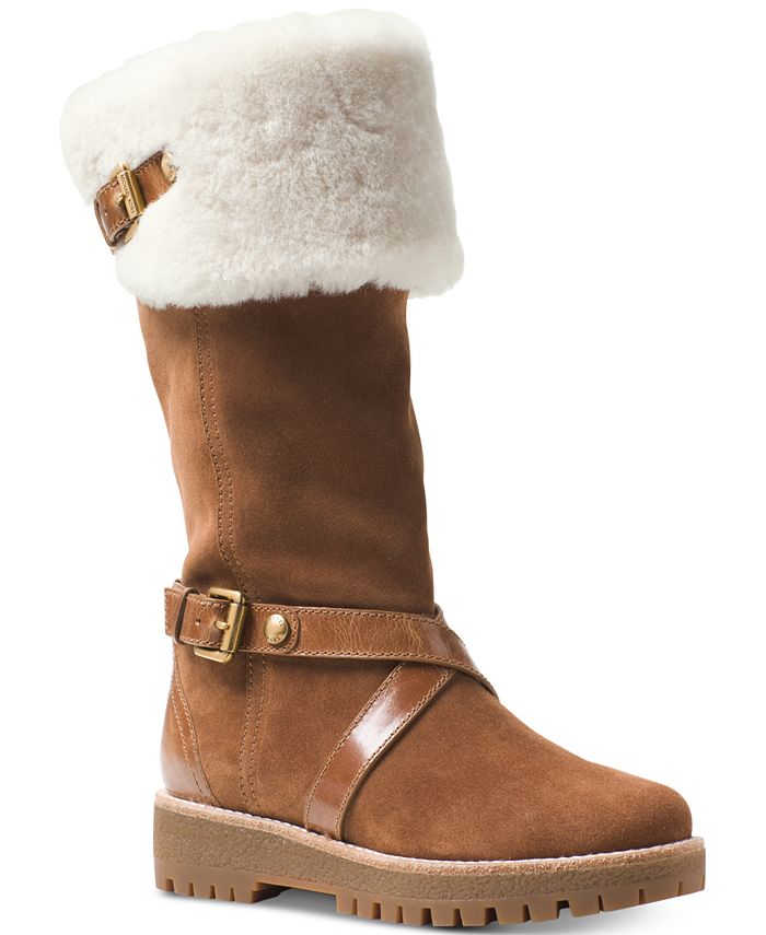 Michael kors shearling boots hotsell