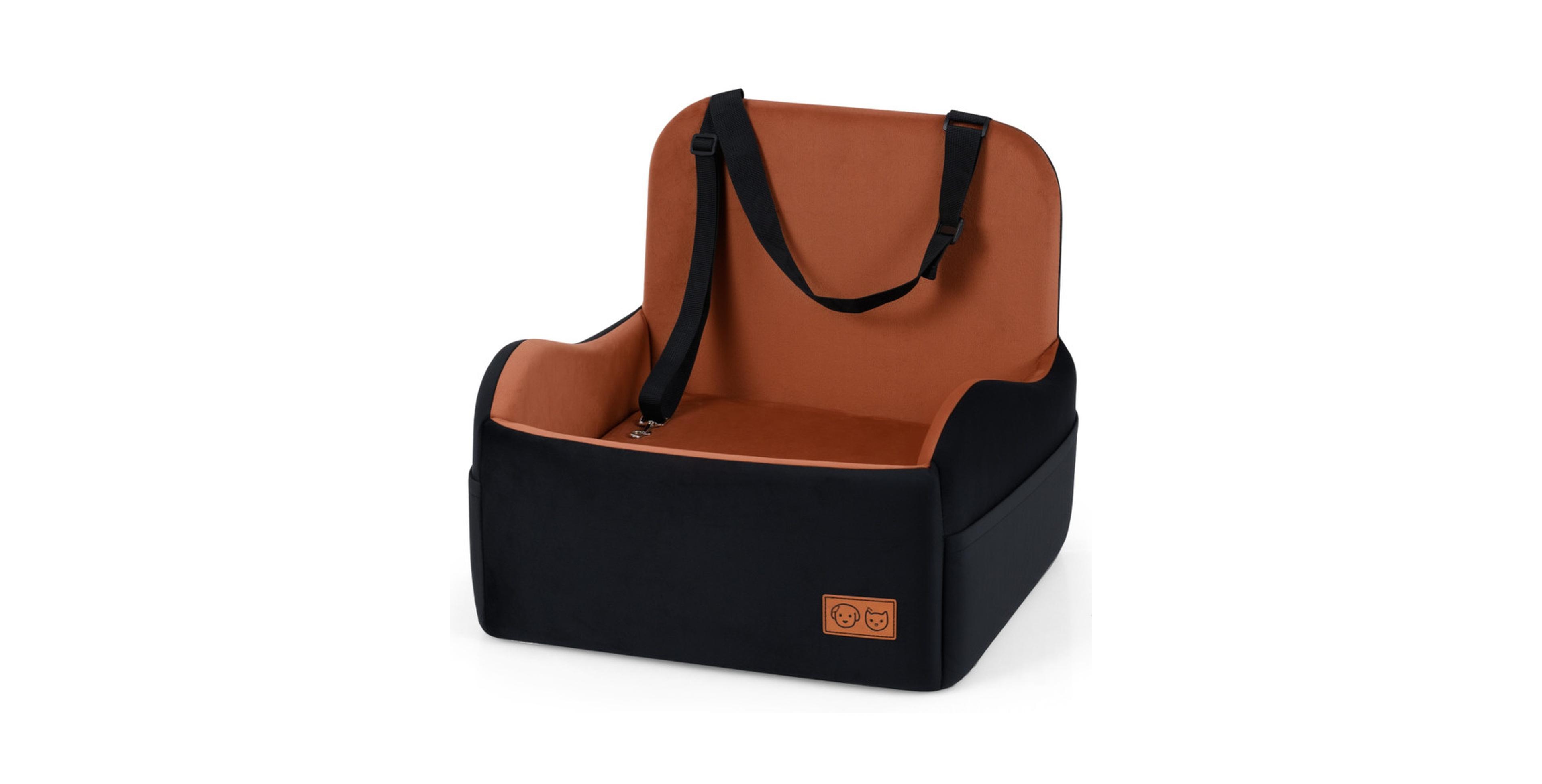 Sugift Detachable Dog Booster Car Seat with Orthopedic Foam Cushion Safety Leash and Non-Slip Base