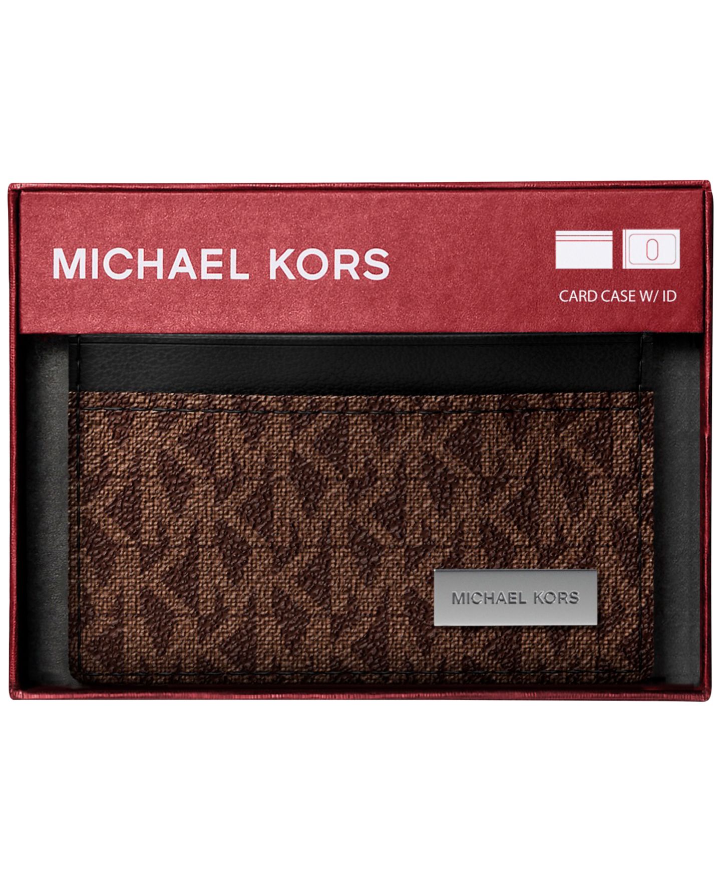 Мужской футляр для карт Michael Kors Hudson с отделением для удостоверения и логотипом, цвет: Коричневый / Чёрный — фото 4
