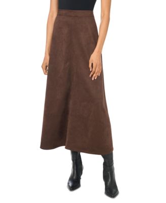Women's Faux-Suede A-Line Maxi Skirt