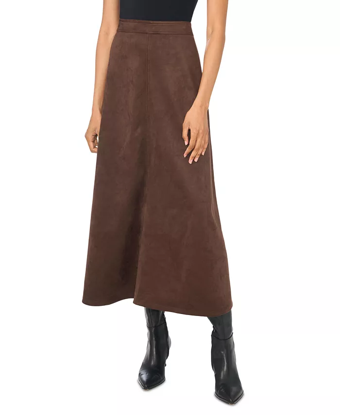 Women's Faux-Suede A-Line Maxi Skirt